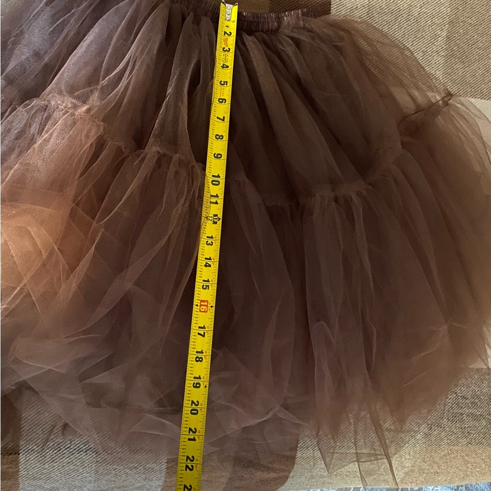 Elegant Brown Tulle Skirt, Sz S - Picture 6 of 8